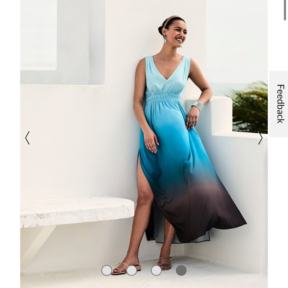 WHBM Ombre Satin Maxi Dress